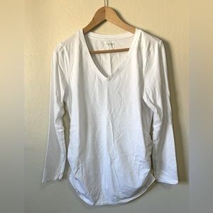 Maternity long sleeve white v neck (NWOT)